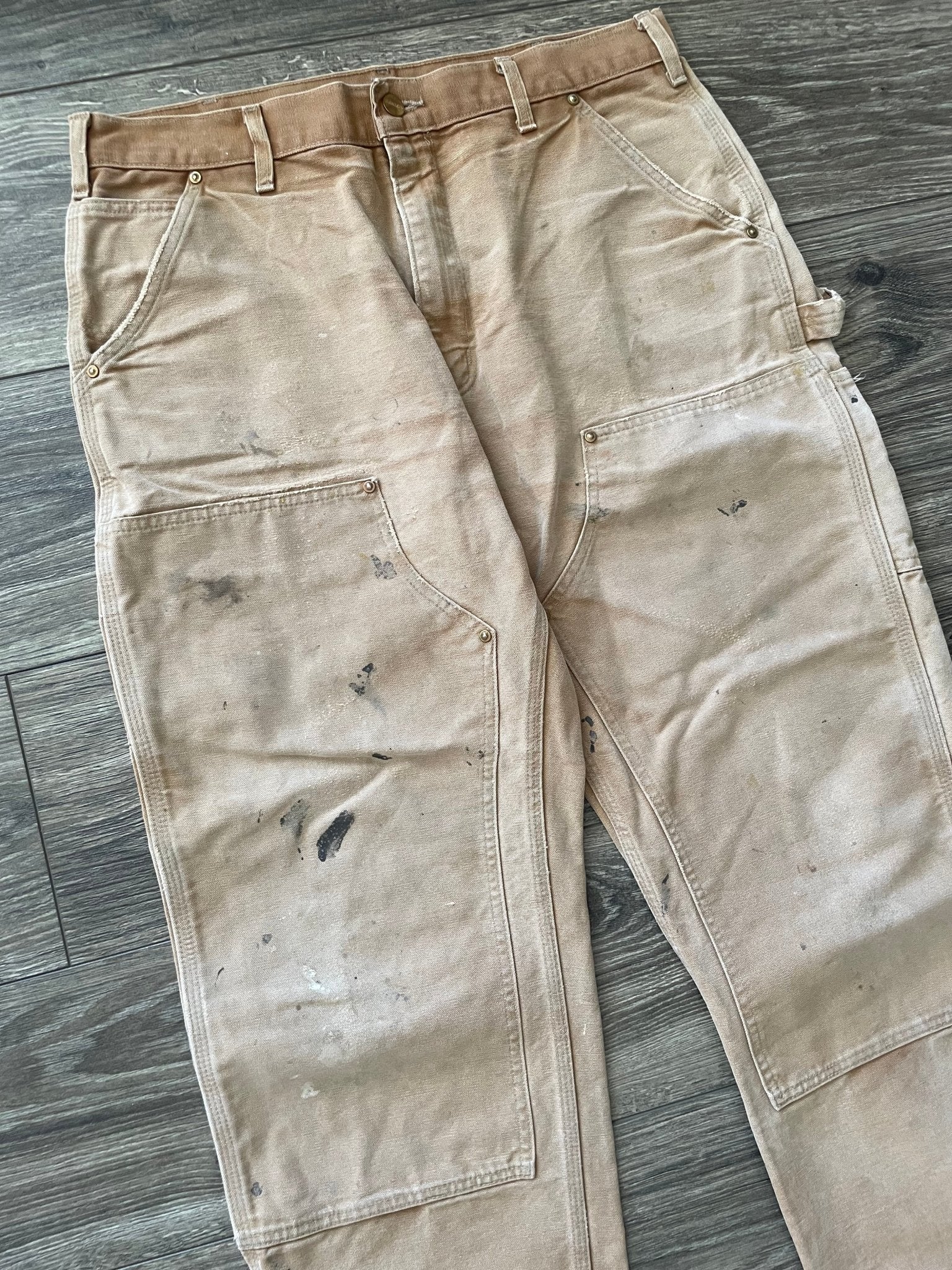 Vintage Carhartt Double Knee Pants Faded Tan (32x29) – outkits.com